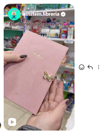 Cuaderno rosa con una mariposa