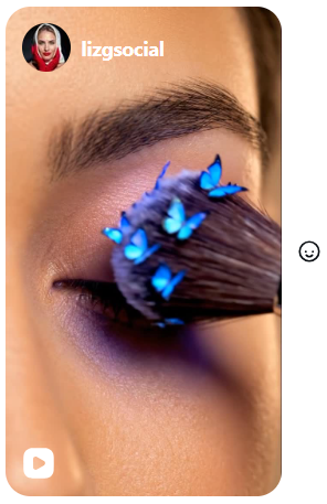Mariposas azules en maquillaje